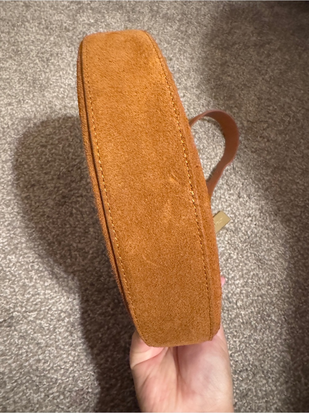 Moncrief London Mylah Brown Suede Hobo Shoulder Bag - Picture 4 of 7